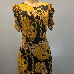 Gold and black dress